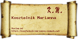 Kosztelnik Marianna névjegykártya